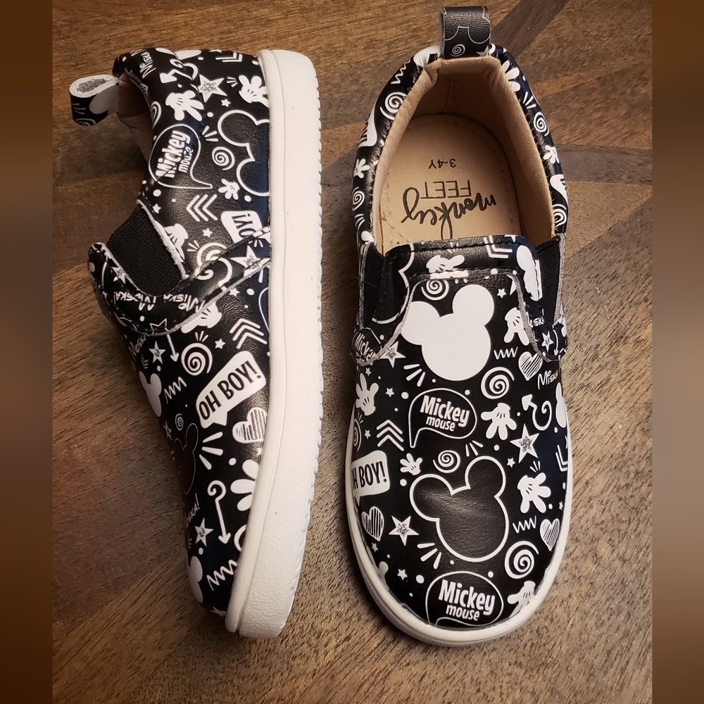 Disney Kids Shoes Mickey Mouse Black and White Size 13